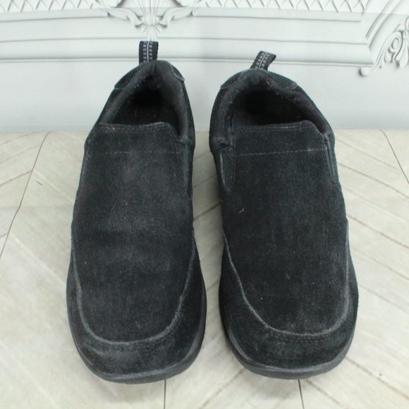 LL Bean Black Suede Comfort Mocs Slip on Loafers Shoes Size 8 Wide - Picture 5 of 9
